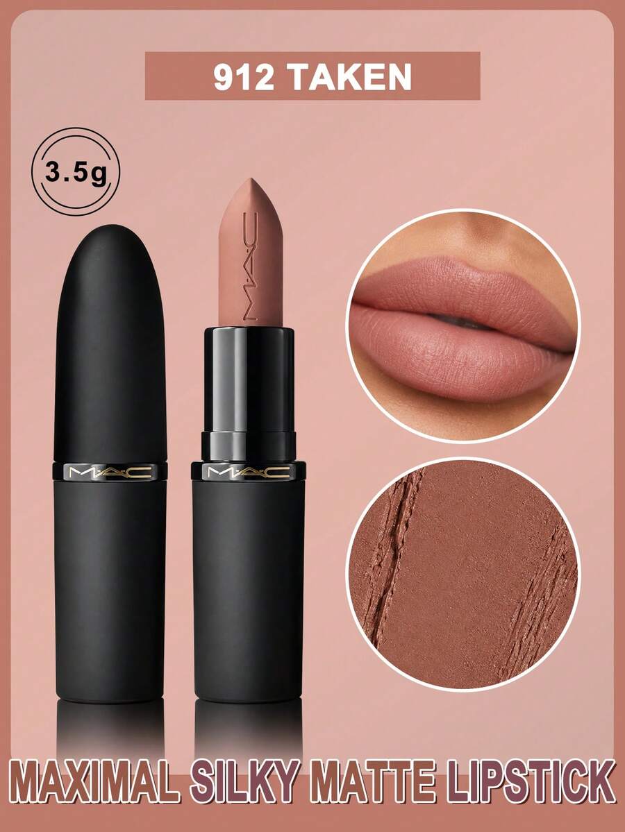 Lipstik Matte MAC Powder Kiss #912 TAKEN Berat Bersih 0,12 ons (3,5 g) - #912 - View 1
