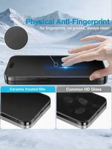 4Pcs Matte Anti Peeping Ceramic Film Anti Glare And Anti Fingerprint Mobile Phone Screen Protector Compatible With IPhone 18 Pro Max 17 And More Models Full Coverage Explosion Proof And Scratch Resistant Protective Film Soft Film - Black - View 4