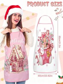 2/4 buah Celemek Natal, Tema Natal Merah Muda, Cocok untuk Memasak di Dapur, Kehidupan Rumah Tangga, Festival, dan Pesta. Ini juga merupakan hadiah yang bagus untuk diberikan kepada teman. - MultiWarna - View 3