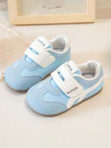 1 Pair Kids' Hook & Loop Colorblock Casual Sports Shoes - Blue - View 2