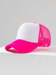 1pc Unisex Colorblock Mesh Breathable Baseball Cap, Foam Trucker Hat, Suitable For Baseball, Badminton, Running, Hiking, Fishing, Daily Wear - Multicolor - View 10