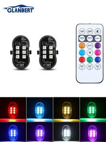 أضواء LED لاسلكية مطورة 6/4/2 قطعة، أضواء زخرفية للسيارة، مع جهاز تحكم عن بعد، أضواء صغيرة 8 ألوان شحن USB أضواء تحذير طوارئ LED مضادة للتصادم للسيارة والدراجة النارية والطائرة بدون طيار والطائرة والدراجة - 6 مصابيح LED - مشاهدة 17