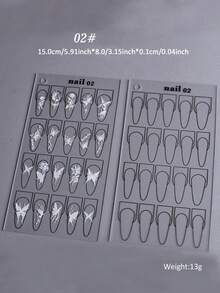 1PC Acrylic Nail Art Practice Display Board, Double-Sided Reusable Nail Shape Template For Nail Art Practice And Display, Nail Styling Tool, For Daily Nail Art And Beginners - Clear - View 6