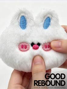 White Velvet Makeup Powder Puff, Round & Rabbit Shaped Mixed Set, Reusable Soft Cosmetic Tool For Setting Powder, Blending & Buffing, Skin‑Friendly, Multi‑Size 2/4/6/8 PCS Professional Makeup Accessory - Multicolor - View 5
