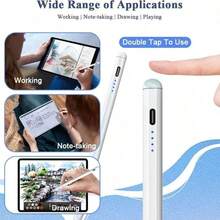 Capacitive Stylus Pen Compatible With Apple Pencil 1/2, Palm Rejection Design, Multiple Optional Colors With Magnetic Attachment, Universal Stylus Compatible With Apple Tablets, Compatible With Apple Official Pen, Built-In 120mAh Large Capacity Battery - Multicolor - View 7