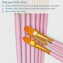10pcs/Set Nylon Hair Watercolor Brush Set, Learning And DIY Acrylic Art Brushes, Perfect New Year Gift For Students And Artists. Suitable For Painting And Crafting, Suitable For Students And Adults - Multicolor - View 10
