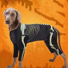 BJAYPET Halloween Pet Dog Skeleton Bone Frame Four-Legged Transformation Costume, Funny Cosplay Outfit For Weimaraner, Golden Retriever, Labrador And Large Dogs, Holiday Party Atmosphere Photo Prop Dress-Up - Black - View 3