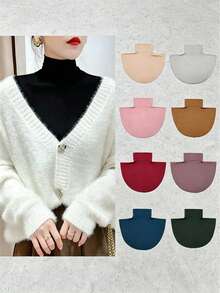 1pc Solid Color Fake Collar Soft Detachable False Collar Women's Half-Shirt Accessories - Multicolor - View 5