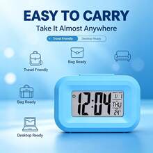 New Electronic Alarm Clock With Night Light And Silent Mode Smart Wake-Up Clock, Loud Multi-Function Alarm Clock (Temperature, Date, Week), Bedroom Office Desk Companion Decorative Alarm Clock, Comes With Random Panda Peripheral Decorative Stickers, Suitable For Desk, Party Gift, Ideal Birthday Gift, Applicable To Multiple Scenes. - A - View 6