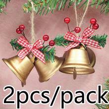 (2 Pieces/Bag) Christmas Metal Horn Bells, Mini Bells, Christmas Decoration Pendants, Wedding Decoration Accessories - 2pcs - View 14