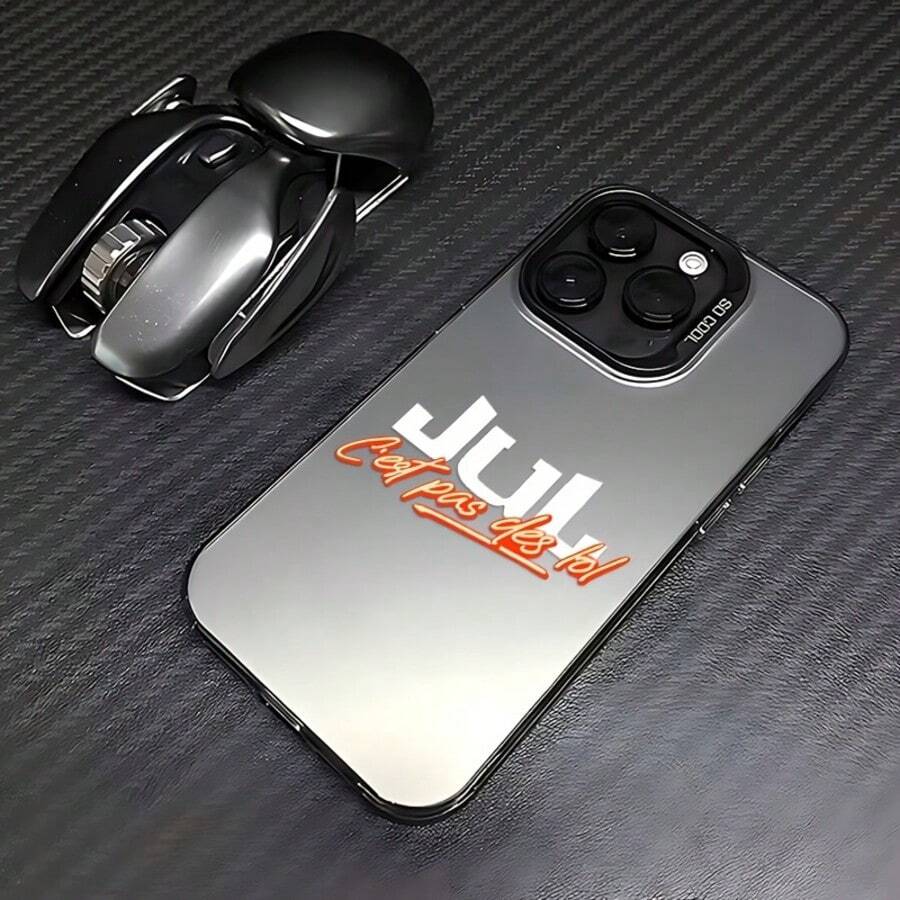 街頭嘻哈手勢符號 Rapper JuL C'est Pas Des Lol 印花日常使用黑色手機殼,防震磨砂背蓋,為手機提供保護,耐用全包覆硬殼手機保護套 - 彩色 - 查看 1