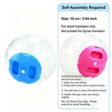 3pcs Hamster Exercise Ball, Transparent Ventilated Outdoor Rolling Ball, Colorful Lid Walking Ball, Suitable For Hamsters, Gerbils, Blue, Yellow, Pink - View 3