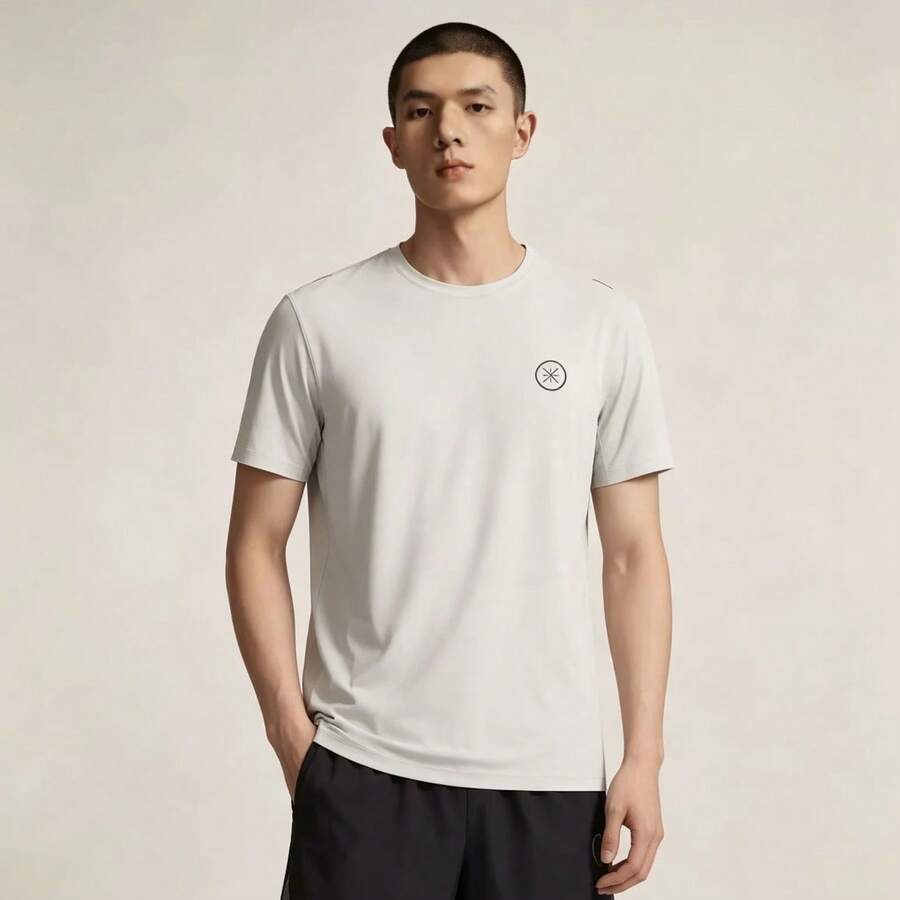 LI‑NING Way of Wade 男士運動 T 恤 速乾冰感短袖 ATSW127 - 川石灰 - 查看 1