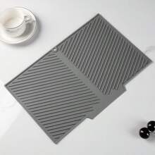 Kitchen Sink Silicone Draining Mat With Drainage Channel Design, Fits Countertop And Sink, Non-Slip And Stable, Heat-Resistant And Easy To Clean, Wear-Resistant, Can Hold Plates, Bowls, Glasses, Utensils, Helps Drain Water, Protects Kitchen Countertop, Household Silicone Draining Mat - Multicolor - View 7