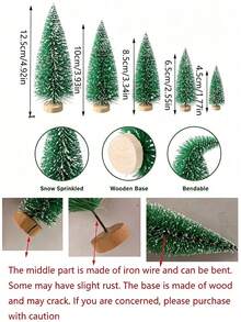 5/10 buah Pohon Natal Mini Bersalju, Pohon Pinus Kecil Realistis, Dekorasi Lanskap Miniatur Meja, Pohon Natal Dekoratif Kecil, Pohon Natal Dekorasi Pemandangan Meja, Barang Dekoratif untuk Menciptakan Suasana Liburan - Hijau - View 10