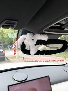 Cute Rabbit Car Rearview Mirror Cover, Interior Mirror Sleeve Decoration, Universal Reflective Mirror Cover, Cartoon Car Accessory - A - View 5