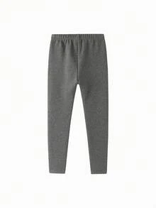 Balabala Girls Fleece Lined Leggings Soft Stretch Warm Bottoms For Tween Girl Autumn Winter Daily Wear - Dark Gray - View 2