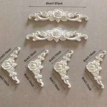 6 buah Panel Dekoratif Furnitur, Motif Bunga, Dekorasi Kabinet - A - View 2