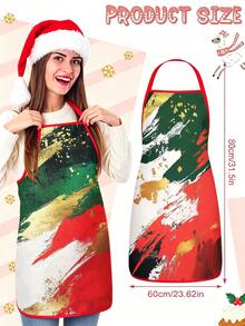 1/2/4pcs Christmas Apron, Suitable For Cooking In The Kitchen, As Well As For Home Decoration. It's Also A Great Gift To Give To Friends. - Multicolor - View 3