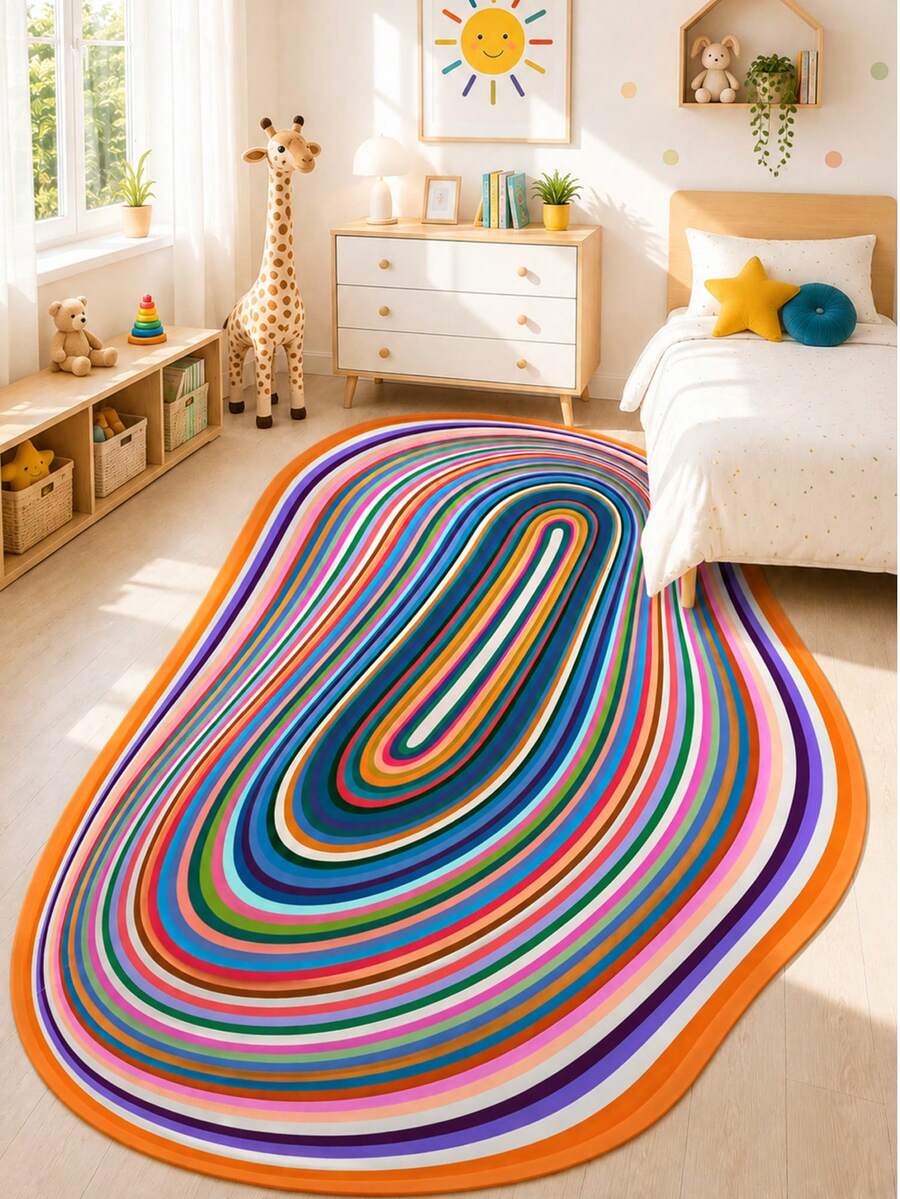 Chilai Home Geometric Modern Digital Pattern Area Rug, Washable Kitchen Rug, Non Slip Runner Rug, Living Room & Bedroom Floor Mat, Made In Turkiye - Multicolor - View 1