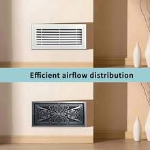 4pcs Home Chinese Traditional Geometric Pattern Enhanced Magnetic Flux Cover, Cuttable And Fully Sealed, Suitable For Floor, Air Conditioner And Ceiling Vents, Suitable For RV And Home HVAC Vents, Noise Reduction Function, Adhesive Vent - Black - View 8