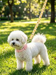 Lightweight And Comfortable Handmade Pet Leash, Yellow Duck Print, With Sturdy Metal Buckle, Suitable For Walking Dogs And Cats, Happy Dog Pet Accessories, Not Suitable For Large Dogs - Yellow - View 2