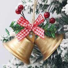 (2 Pieces/Bag) Christmas Metal Horn Bells, Mini Bells, Christmas Decoration Pendants, Wedding Decoration Accessories - 2pcs - View 1