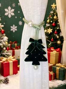 4pcs/Set Christmas Tree Curtain Tie Decoration, DIY Hanging Christmas Tree Curtain Ornament, Suitable For Christmas Tree/Wreath Decoration, Christmas/New Year Party Home Decor Supplies - Multicolor - View 3