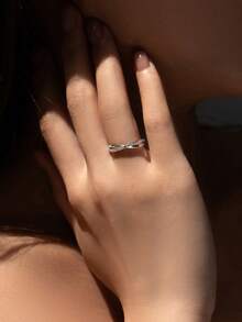 MODIAN 925 Sterling Silver Geometric X Shape Finger Rings Stackable Vacation Ring For Women Fine Jewelry - Silver - View 2