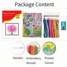 4-Piece All-Season Tree Of Life Cross Stitch Kit 11CT 30*30cm Square Full Material Set Beginner Friendly DIY Handmade Kit Spring Summer Autumn Winter Floral Tree Bee Snowflake Sunflower Print Home Bedroom Living Room Decor Wall Hanging Stress Relief Craft Gift - Multicolor - View 17