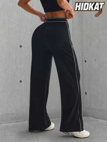 Hidkat Women's Soft Breathable Running Fitness Casual Sports Pants, Spring/Summer Athletic Casual Style - Black - View 2