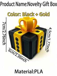 1pc Frustrating Gift Wrap - An Empty 3D Printed Container With Fasteners, A Novelty Joke Gift Box, A Humorous Coin Storage Box, Perfect For Holiday Home Decor, A Funny Gift Box For Birthdays, Reusable Hard Plastic Surprise Jewelry Box - Multicolor - View 15