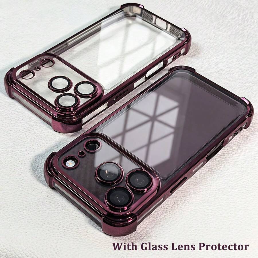 Ốp lưng điện thoại trong suốt cao cấp chống sốc chống rơi, tương thích với iPhone 18ProMax 18Pro 17ProMax 16ProMax 13ProMax 13/14/15/16/17/18 Pro Max, tương thích với XR X/XS XSMAX 16e 17e, bảo vệ ống kính camera chống sốc, viền mềm lưng cứng, ốp bảo vệ trong suốt unisex cho Apple 18