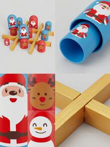 Set Permainan Tic Tac Toe Matryoshka Natal, Boneka Santa Claus dan Rusa Kutub yang Dapat Ditumpuk, Permainan Papan Natal Meja dengan Stiker dan Alas, Permainan Meja Interaktif Keluarga, Dekorasi Hiburan Pesta Liburan - MultiWarna - View 4