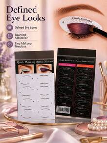 1PC Eye Makeup Stencil Sticker, Eyeliner Shadow Shaping Template, Cat Eye Eyeliner Guide & Smoky Eye Makeup Assistant, Quick Makeup Tool For Beginners, Suitable For Home, Travel, Party, Gift For Women, Girls/Makeup Beginners, Valentine's Day, Mother's Day - Multicolor - View 7