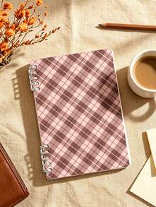 Campus Style Pattern Notebook, Vintage Plaid Cover Student Writing Office Record Diary - Ideal Choice For Back To School Supplies, Learning Supplies - Perfect Gift For Students - Exquisite Storage And Planning Notebook, Very Suitable For Daily Use And Organization. Pattern Randomly Cut - Multicolor - View 5