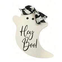 1pc Wooden Halloween Ghost Door Hanging Decor, Cute Bow Decoration, Suitable For Front Door Wall, Spooky Home Entryway Decoration, Indoor/Outdoor Farmhouse Country Style Halloween Decor, Suitable For Porch Living Room, Autumn Holiday Party Supplies - Multiple Styles - View 15