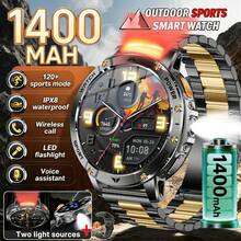 KENPANG 1400mAh Battery Men's Sports Smart Watch, Built-In Red & White Dual-Color LED Flashlight, IPX8 Waterproof, 100+ Sports Modes, Call & Answer, Message Notification, 24-Hour Health Monitoring, 200+ Watch Faces, Sleep Tracking, Men's Fitness Tracker - View 14
