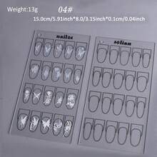 1PC Acrylic Nail Art Practice Display Board, Double-Sided Reusable Nail Shape Template For Nail Art Practice And Display, Nail Styling Tool, For Daily Nail Art And Beginners - Clear - View 14