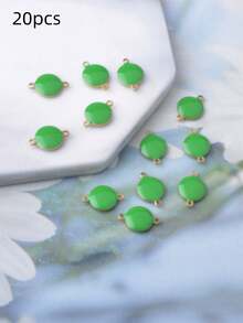 20pcs Copper Double-Sided Oil-Drip Small Round 8mm Double-Hole Jewelry Connectors Pendant Colorful Bracelet Earring Necklace Bracelet Bag Mini Round Charm Women Jewelry Accessories - Clxl214 - View 20