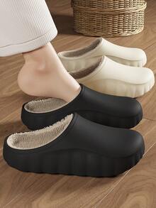 Sandal Rumah Pria MAOLI EVA Shell Warna Polos Lembut Ringan Elastis Cocok Untuk Olahraga Luar Ruangan Pakaian Kasual Cocok Untuk Penggunaan di Rumah Desain Berlubang Sol Bergelombang Unisex Ujung Bulat Sandal Selop Setengah Tertutup CN36-45 - Hitam - View 12
