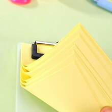 1 Set Random Color Mini Transparent Binder, With Color-Coded Memo Pad, Portable Folder Storage Set, Built-In Writing Pad And Paper Clip, Suitable For Office, Study, Travel And Other Scenes - Small Clip Notebook - View 8