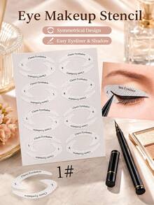 1PC Eye Makeup Stencil Sticker, Eyeliner Shadow Shaping Template, Cat Eye Eyeliner Guide & Smoky Eye Makeup Assistant, Quick Makeup Tool For Beginners, Suitable For Home, Travel, Party, Gift For Women, Girls/Makeup Beginners, Valentine's Day, Mother's Day - Multicolor - View 4