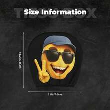 2pcs Yellow Cartoon Smiling Face Headrest Covers, Cap Style, Universal Fit, Washable And Easy To Install, Suitable For Road Trips. Perfect Car Interior Decoration And Ideal Choice For Seat Cover Protection. - [Double-sided Printing]2pcs - View 7