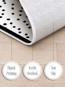 Digitally Printed Non-Slip Washable Runner And Area Rug Living Room Carpet, Modern Design | Modern, Scandinavian, Bohemian And Classic Styles | 100% Polyester - Creamy White - View 8