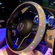 1-Piece Rhinestone Car Steering Wheel Cover, Shiny Diamond Steering Wheel Cover, No Inner Ring, Women's Car Interior Accessories - Steering Wheel Cover - View 15