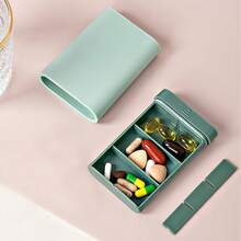 Portable Pill Box Travel Medicine Storage Case 6 Compartments Tablet Organizer Drawer Type Medicine Container For Outdoor Daily Use - Green - View 4