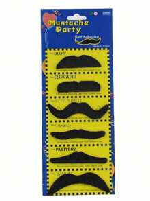 12pcs Black Fake Mustaches, Photography Props And Party Supplies,Halloween - Multicolor - View 9