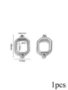 1pc Stainless Steel Open Frame Connector Charms, Hollow Circle Octagon Double Loops Links Pendant For DIY Jewelry Making Supplies - Connector - View 12