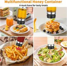 9 Oz Glass Honey Dispenser With Handle, Drip-Free Syrup And Honey Container, Multipurpose Kitchen Dispenser For Honey And Syrup - View 7